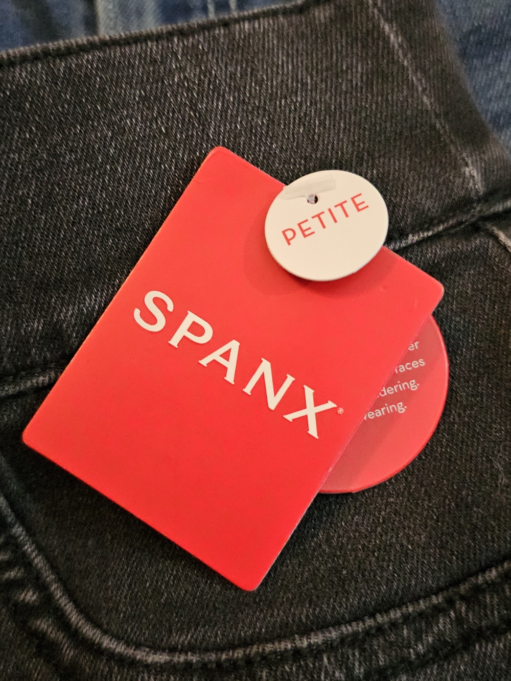 Spanx Straight Leg Jeans Vintage Black Wash Womens XS Petite Pull On Stretch - Picture 7 of 8